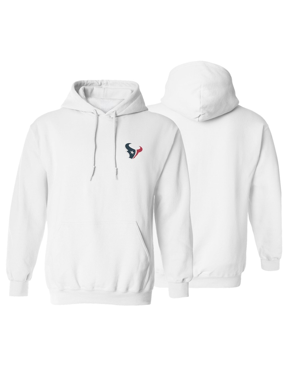 Men’s Texans Embroidered Pullover Hoodie White
